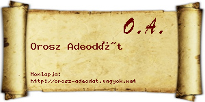 Orosz Adeodát névjegykártya