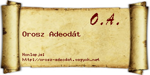 Orosz Adeodát névjegykártya